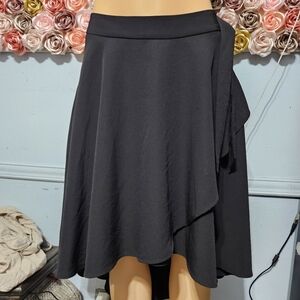 Express Black Asymmetrical Midi Skirt